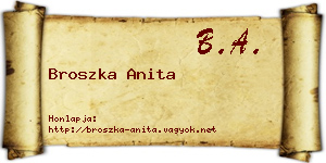 Broszka Anita névjegykártya